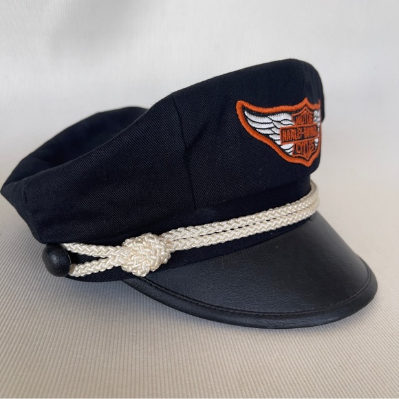 VINTAGE Collectible 1990's
HARLEY DAVIDSON BIKER CAP 
HAT Small MOTORCYCLE - Picture 3 of 7